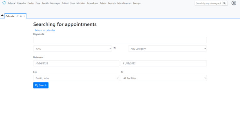 Appointments searching